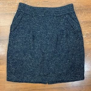 CAbi pleated tweed skirt with pockets size 16 wool blend
